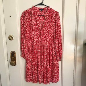 J. Crew Red Floral Dress